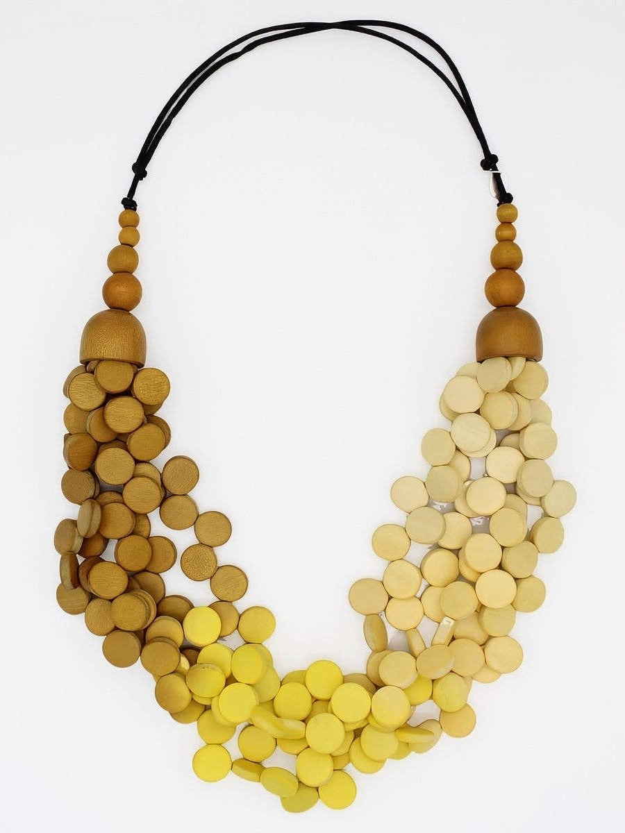 Sylca Designs - Ombre Yellow Gillian Necklace, Layered Statement Necklace