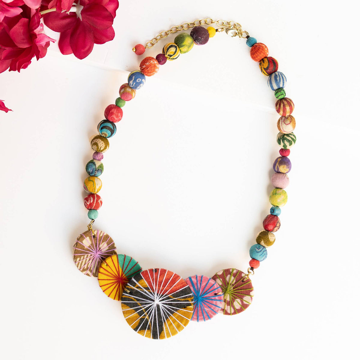 WorldFinds - Kantha Threadburst Stacked Necklace