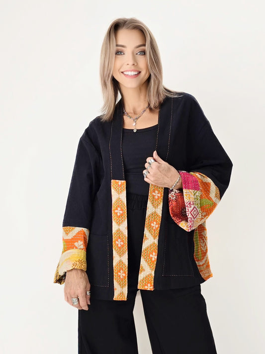 Narenee Designs- Handmade Patchwork Cotton Kimono – One of a Kind