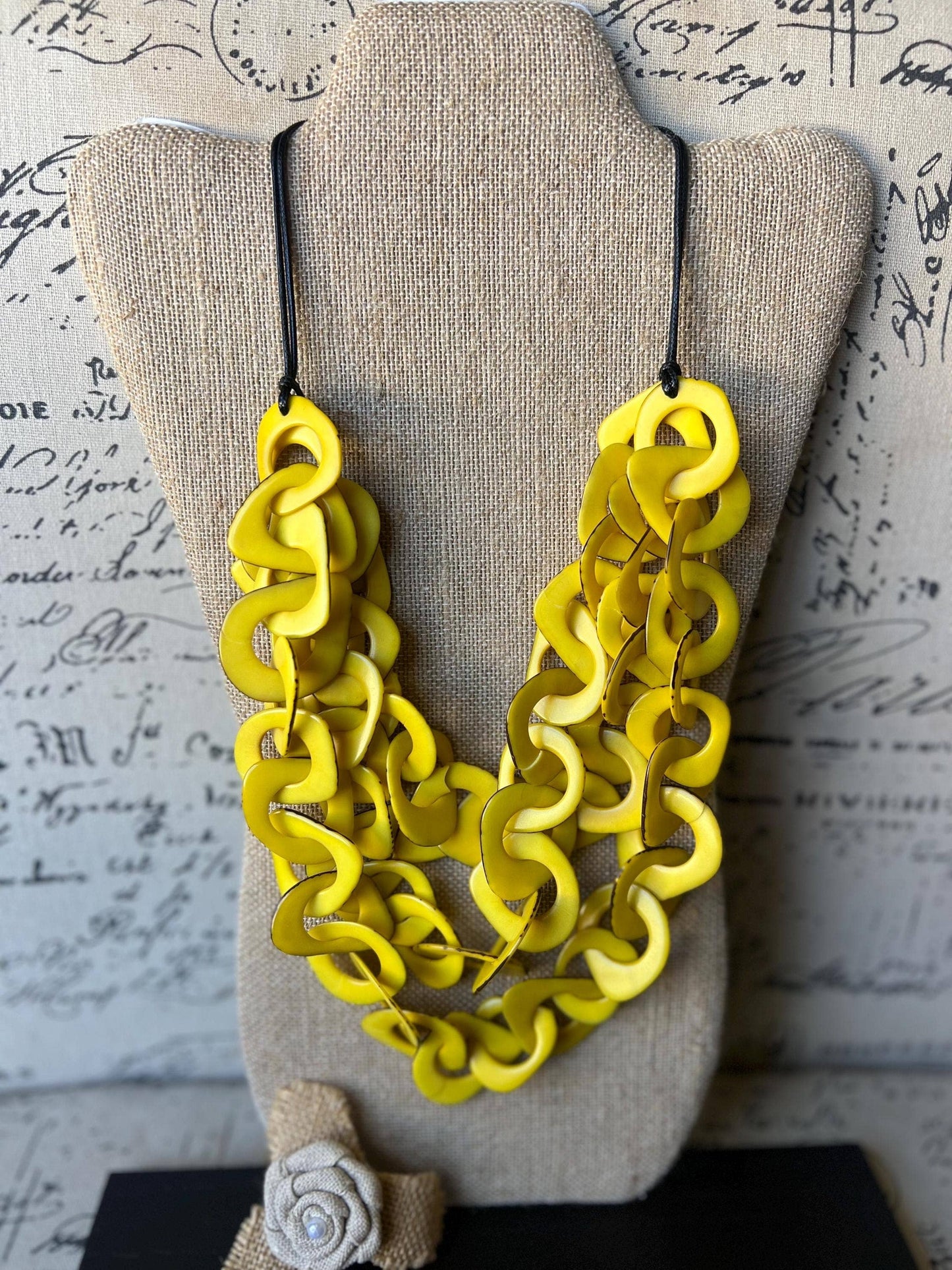 Galapagos Tagua - Yellow Statement Necklace