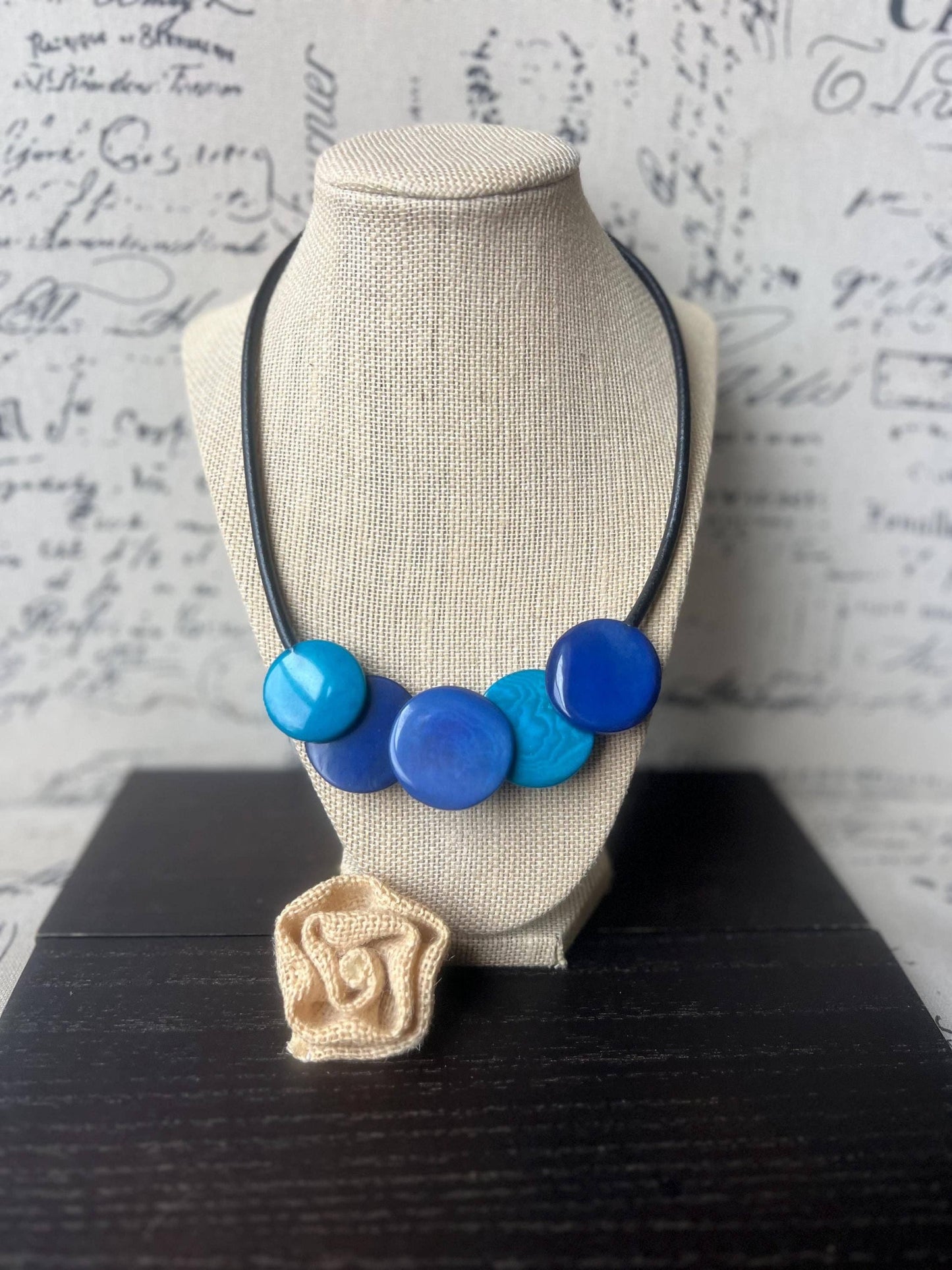 Galapagos Tagua - Blue Statement Necklace