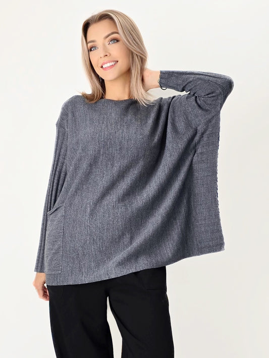 Noen- Ribbed Sleeve Oversize Sweater