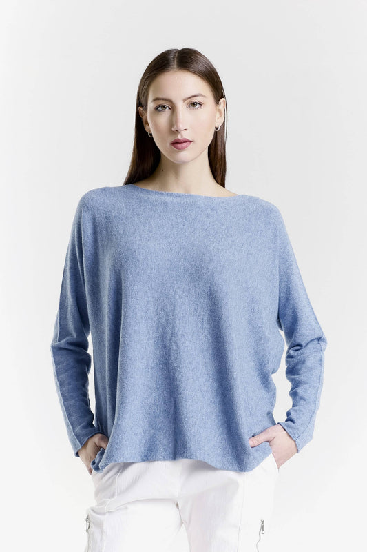 TINA Stephens Italy/Tees By Tina - Laurin Seriously Soft Jewel Neck Sweater