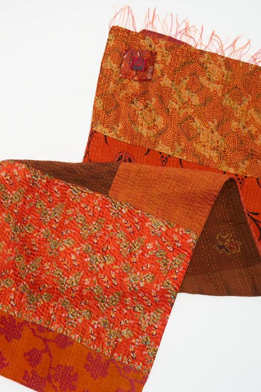 Mieko Mintz- VINTAGE SILK COTTON KANTHA SCARF SMALL