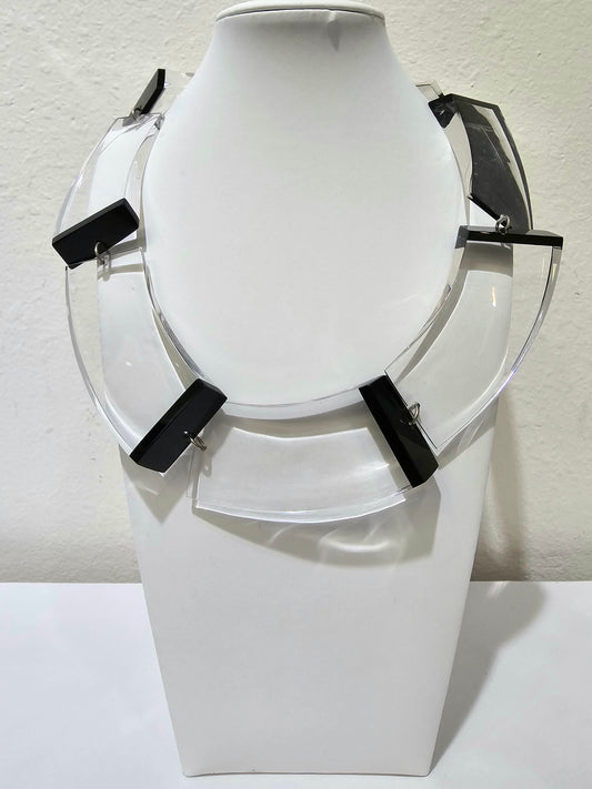 Laurent Guillot- Black & Clear Lucite Necklace