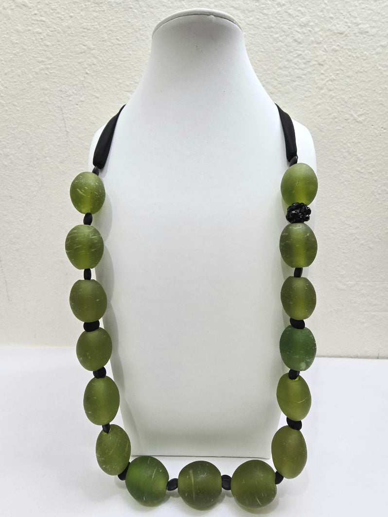 Maria Calderara-  Green Glass Beads Necklace