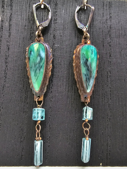 Julie Shaw Designs- Blue Opal Earrings