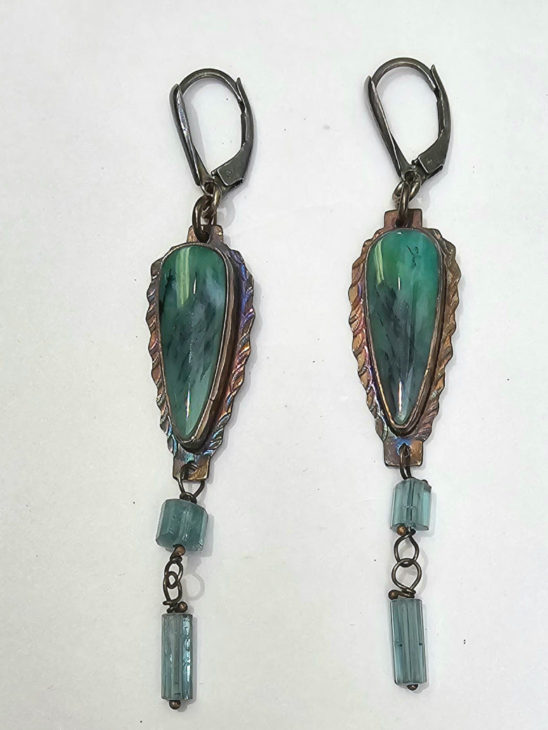 Julie Shaw Designs- Blue Opal Earrings