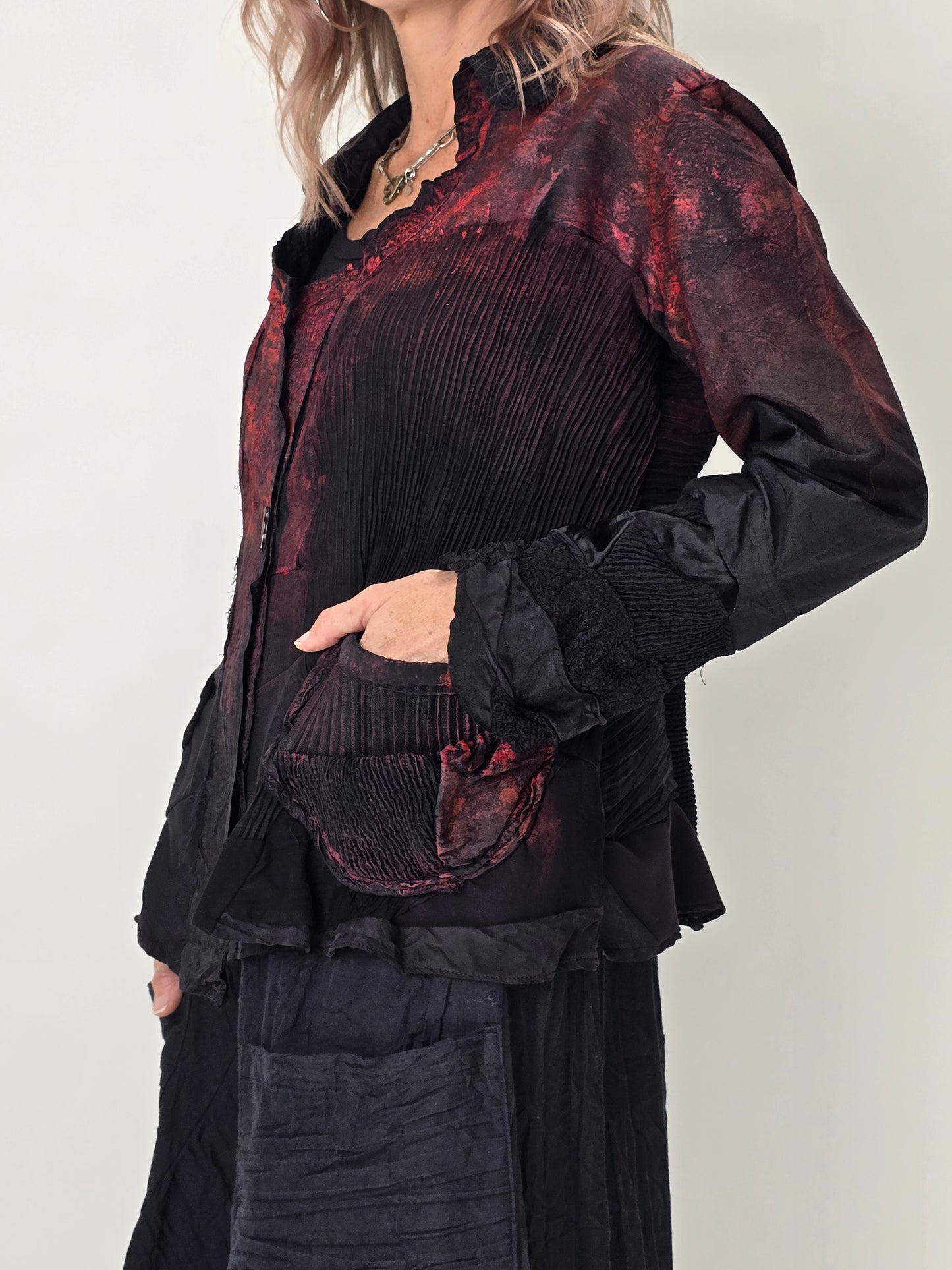 Tatiana Palnitska- ND10- Red/ Black Couture Fitted jacket