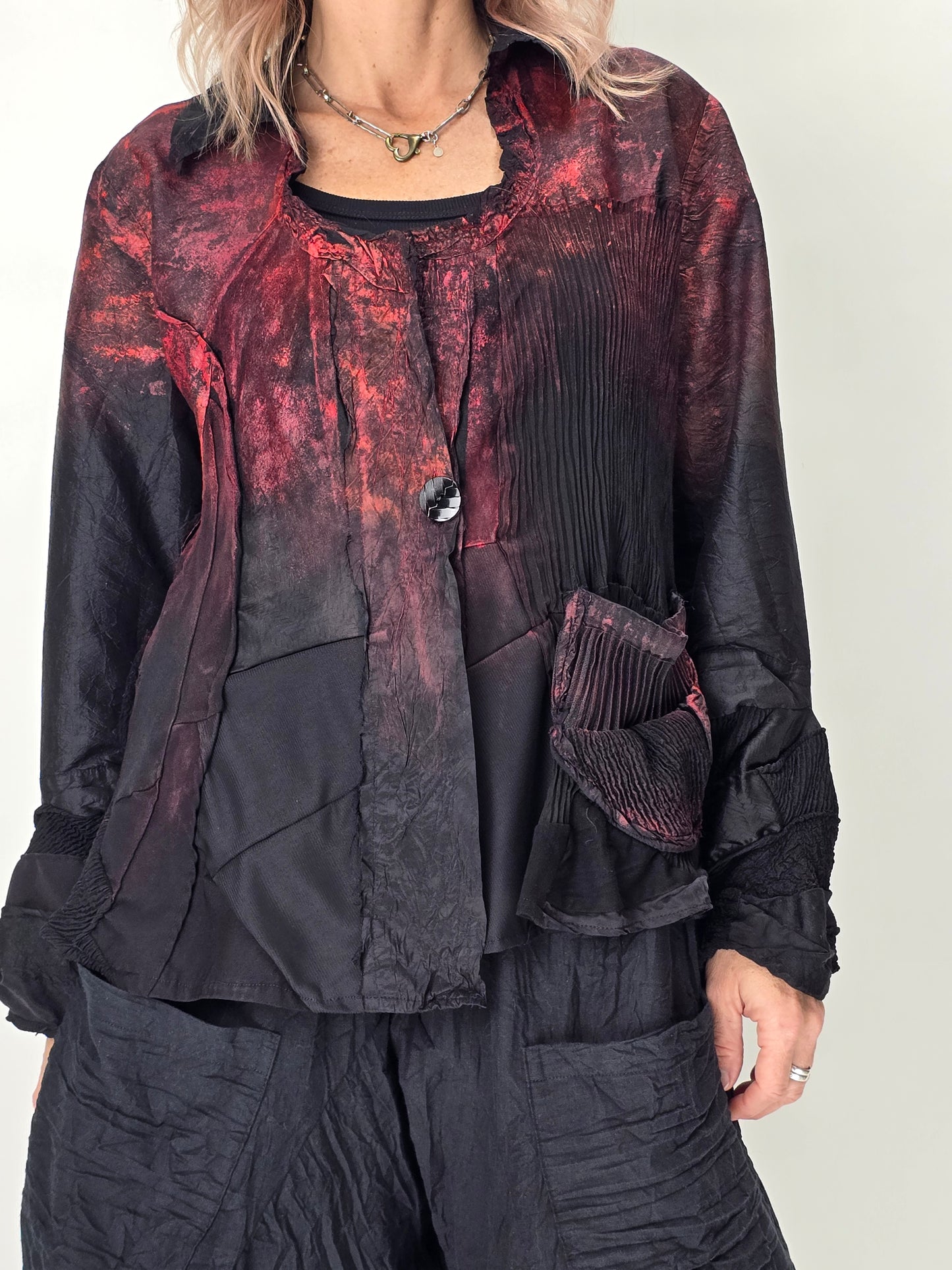 Tatiana Palnitska- ND10- Red/ Black Couture Fitted jacket