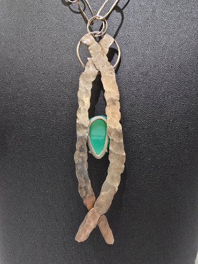 Dona Siebler - Green Chalcedony Stone Necklace