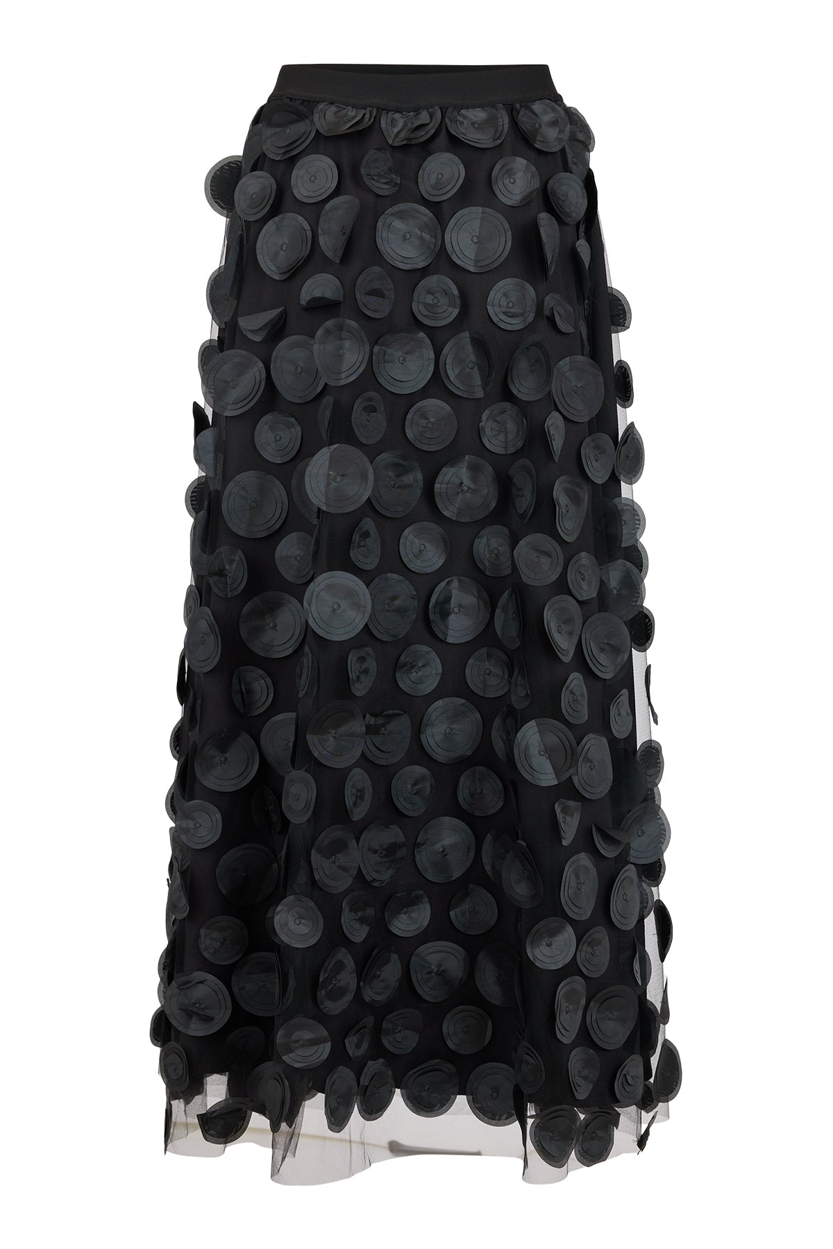 Noen- Circle Appliqué Mesh Skirt