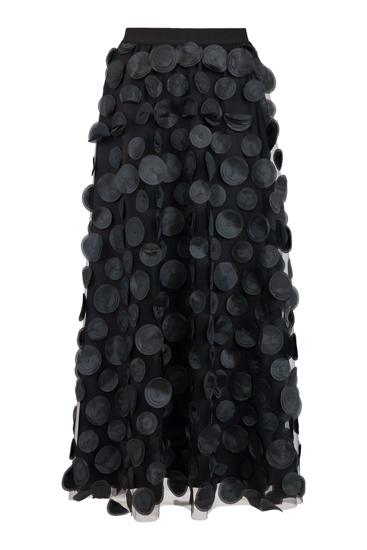 Noen- Circle Appliqué Mesh Skirt