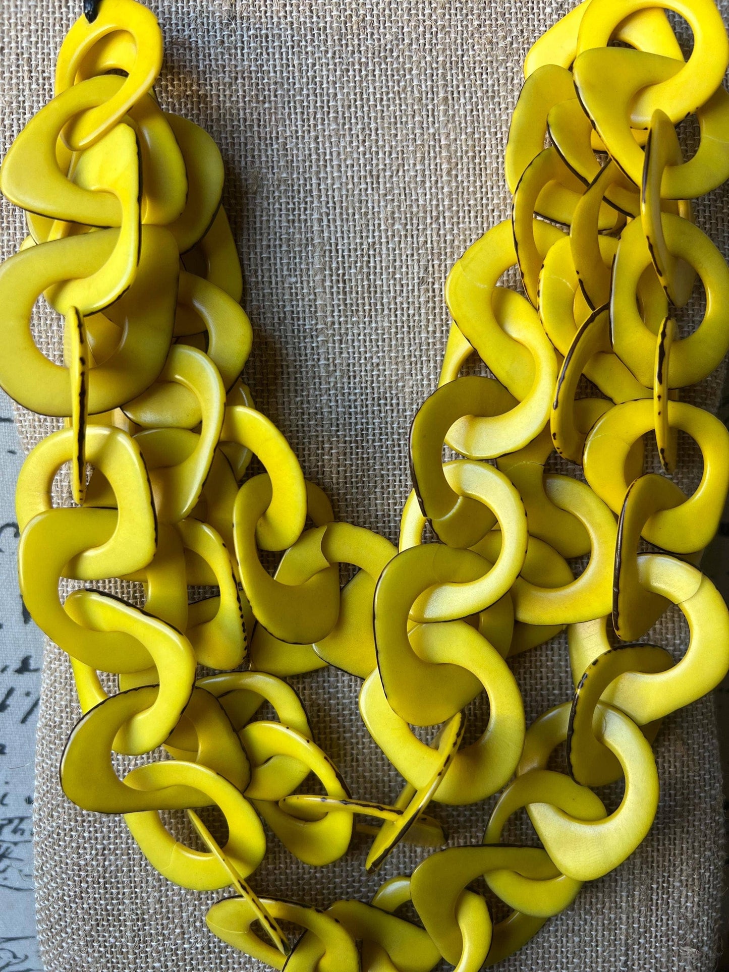 Galapagos Tagua - Yellow Statement Necklace
