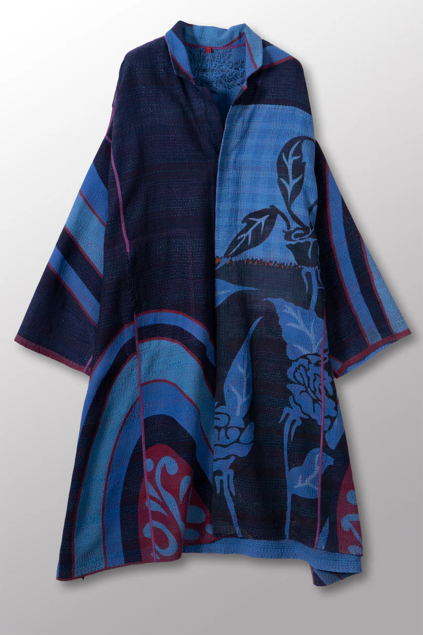 Mieko Mintz- VINTAGE COTTON & NEW VOILE KANTHA NEW OVERSIZED COAT