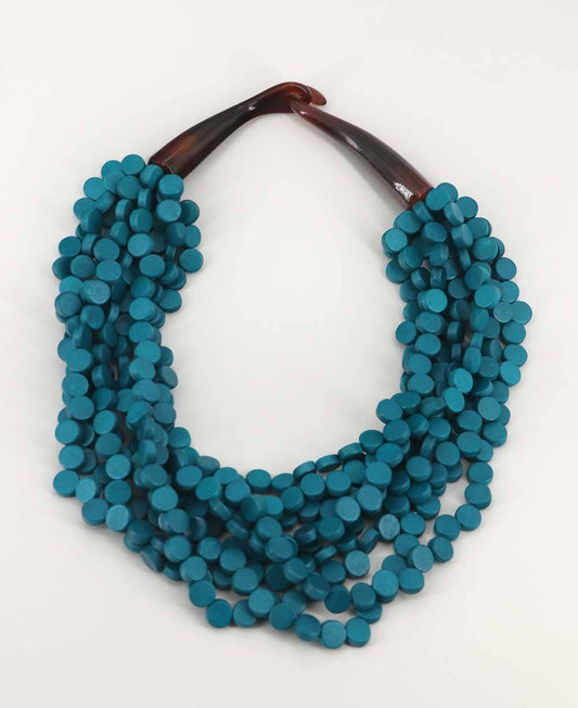 Culture Spot - Teal Twist Wood Necklace