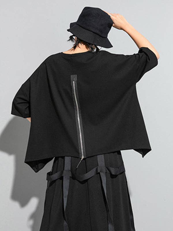 Mia Collection- Edge Zip Boxy Top