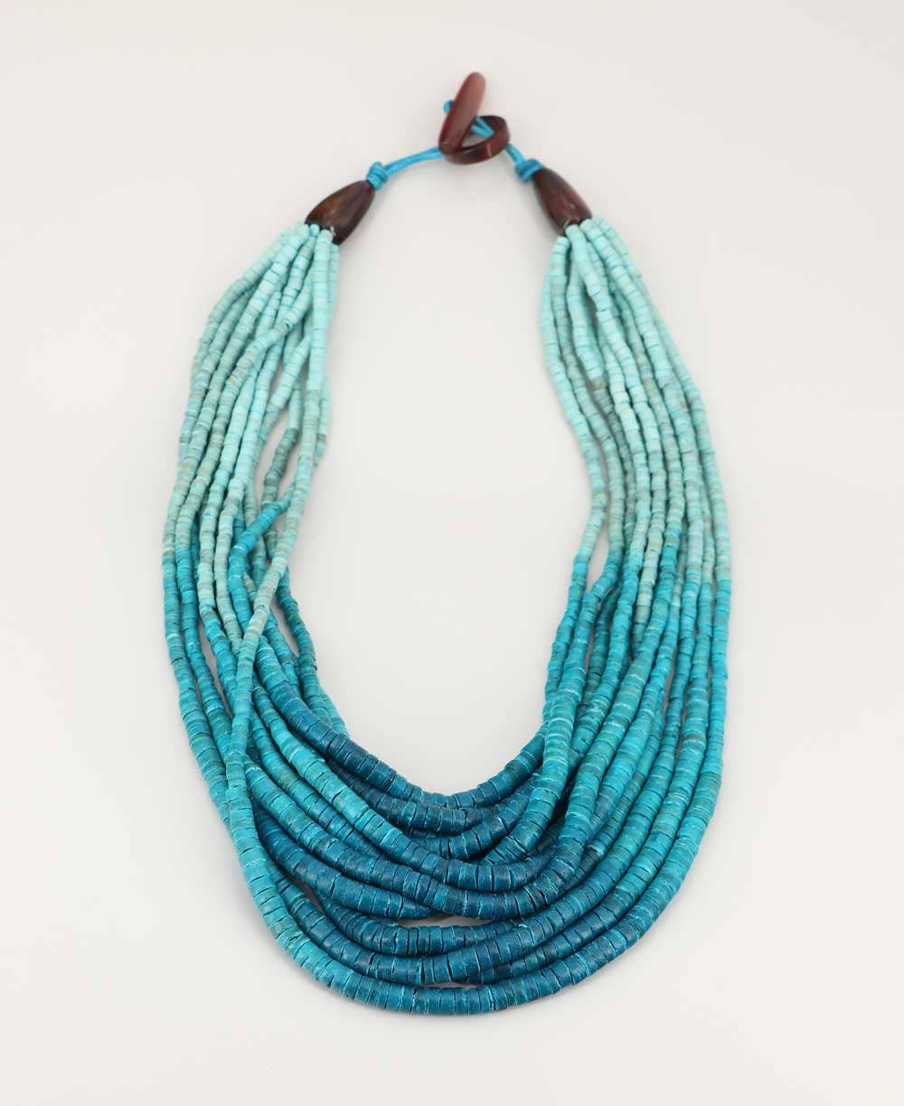 Culture Spot - Aqua Ombre Coconut Bead Necklace