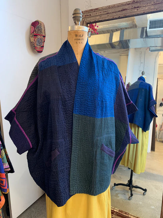 Mieko Mintz- JAIPUR PATCH KANTHA MINI PONCHO