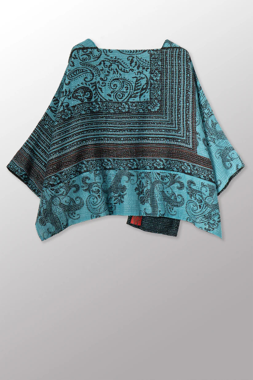 Mieko Mintz- OVERDYED COTTON PAISLEY KANTHA 3/4 SLV. CROP TOP MIO