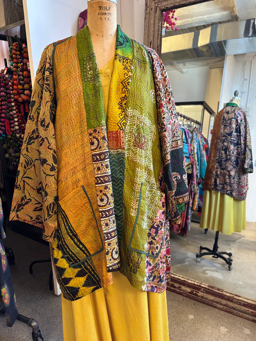 Mieko Mintz- VINTAGE SILK KANTHA A-LINE JKT