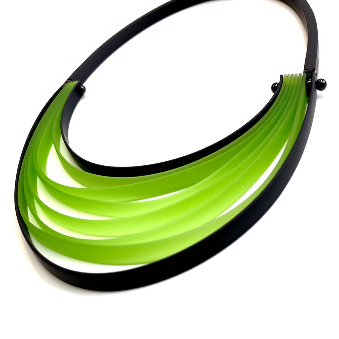 ALEX+SVET - LYLYA statement rubber necklace INFINITE Line: Apple Green