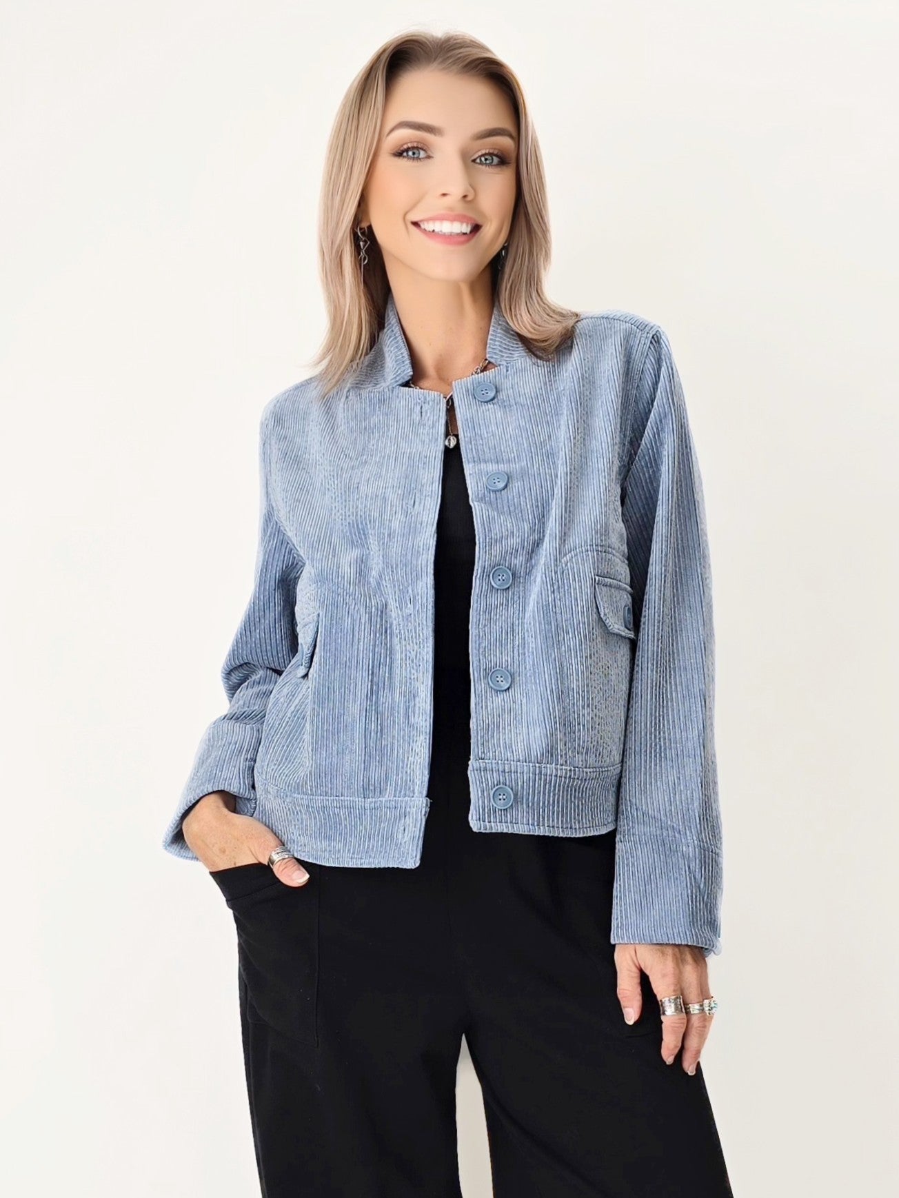 Noen- Powder Blue Corduroy Jacket