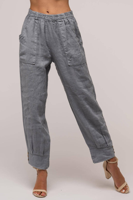 LINEN LUV -Grigio French Linen Pant