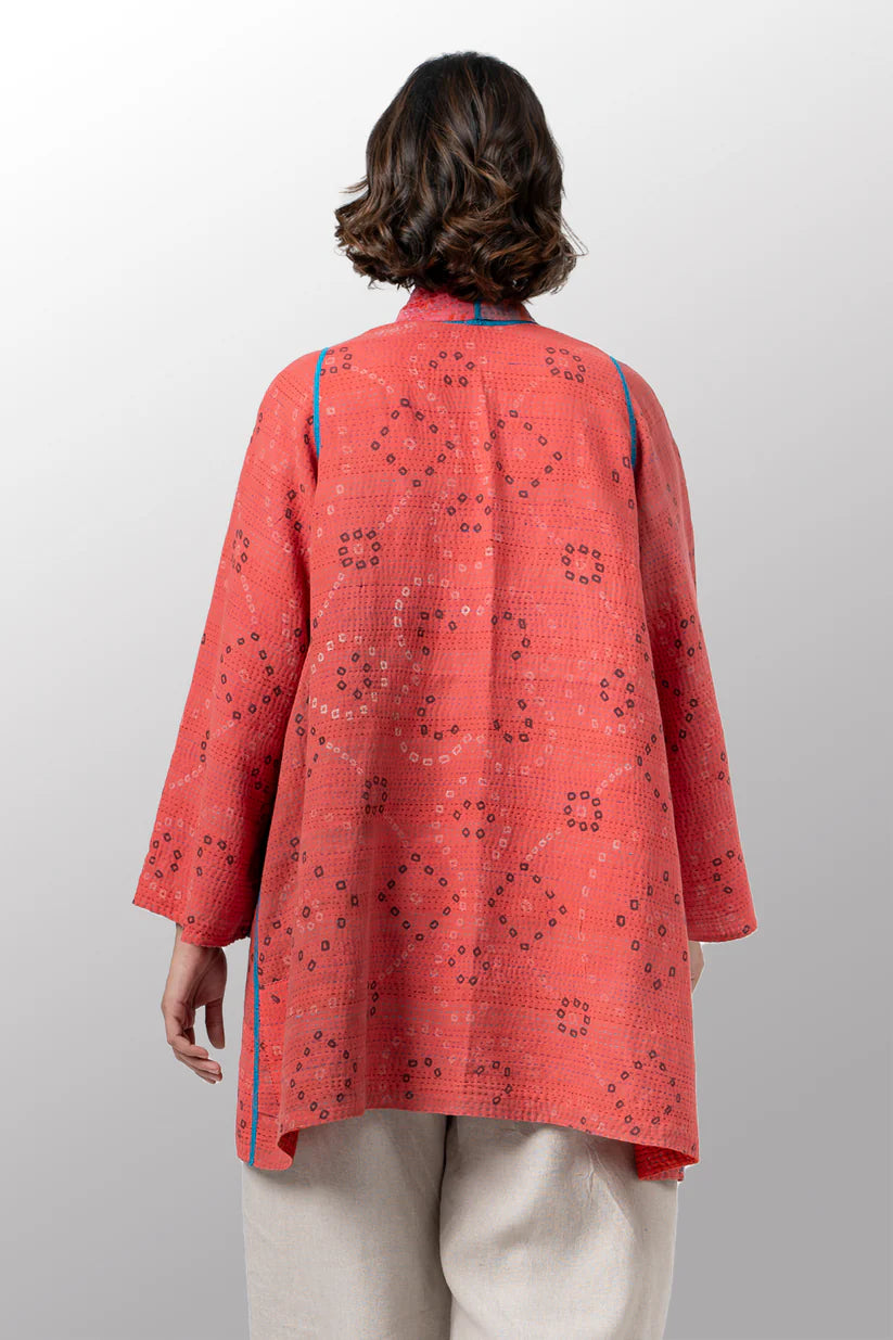 Mieko Mintz- Vintage Cotton Kantha A-Line jacket