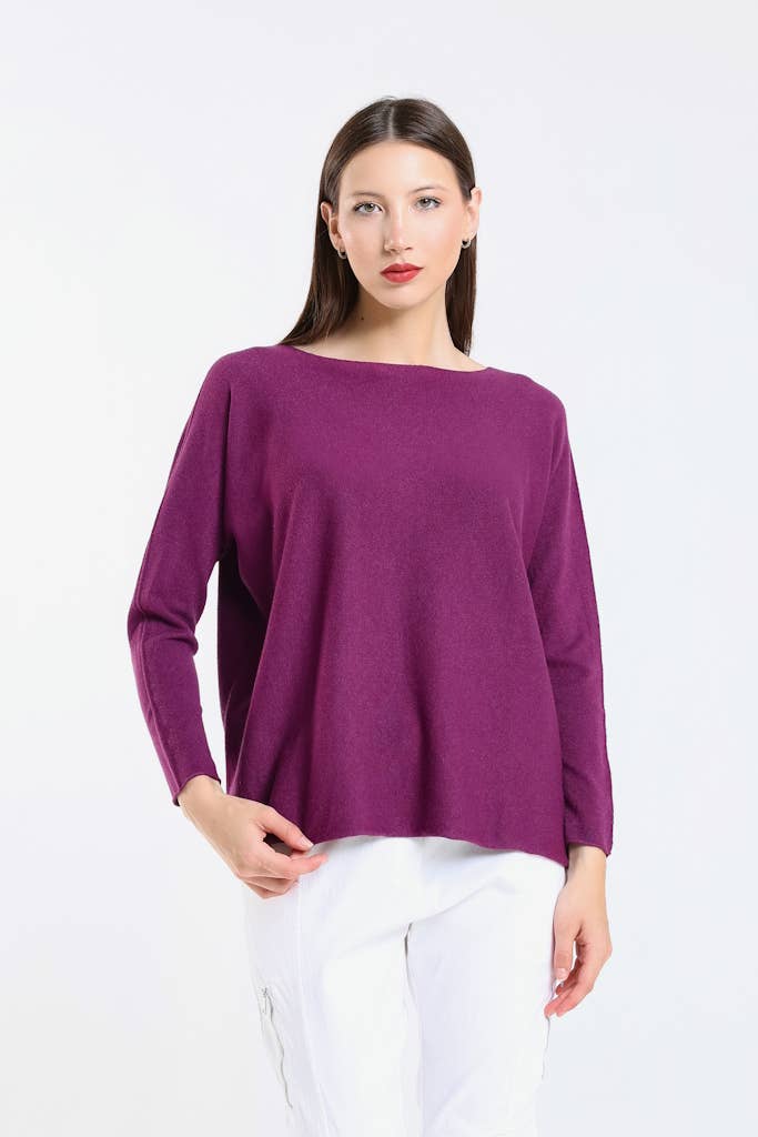 TINA Stephens Italy/Tees By Tina - Laurin Seriously Soft Jewel Neck Sweater