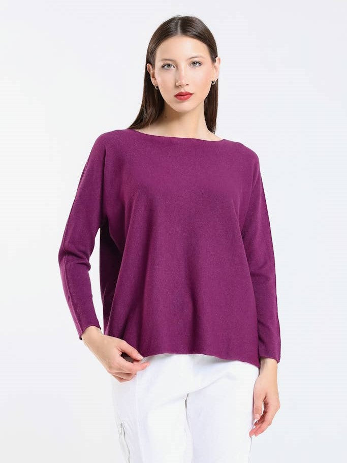 TINA Stephens Italy/Tees By Tina - Laurin Seriously Soft Jewel Neck Sweater