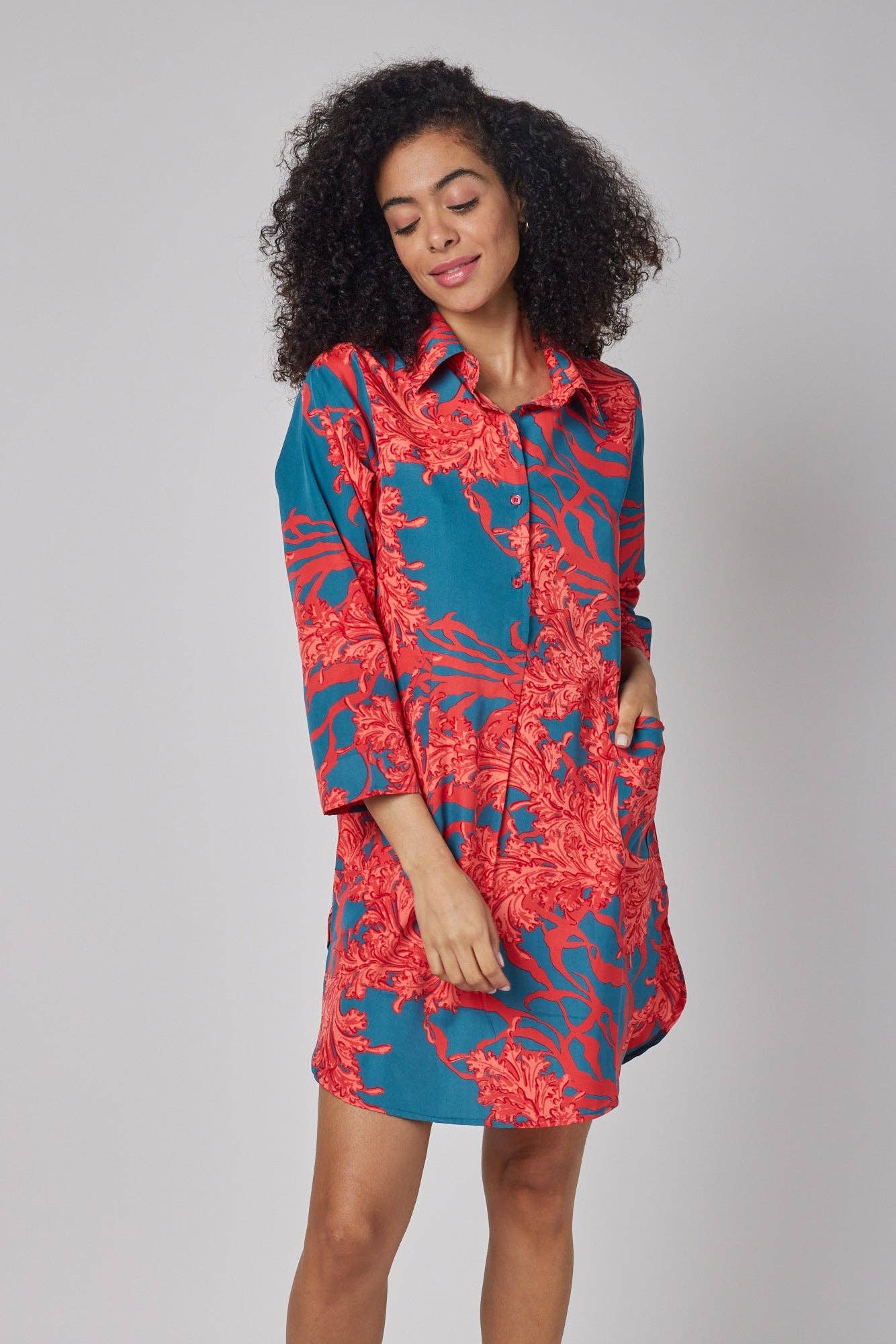 ModaPosa - Gabriella Resort Wear Tunic Shirt Fall Dress