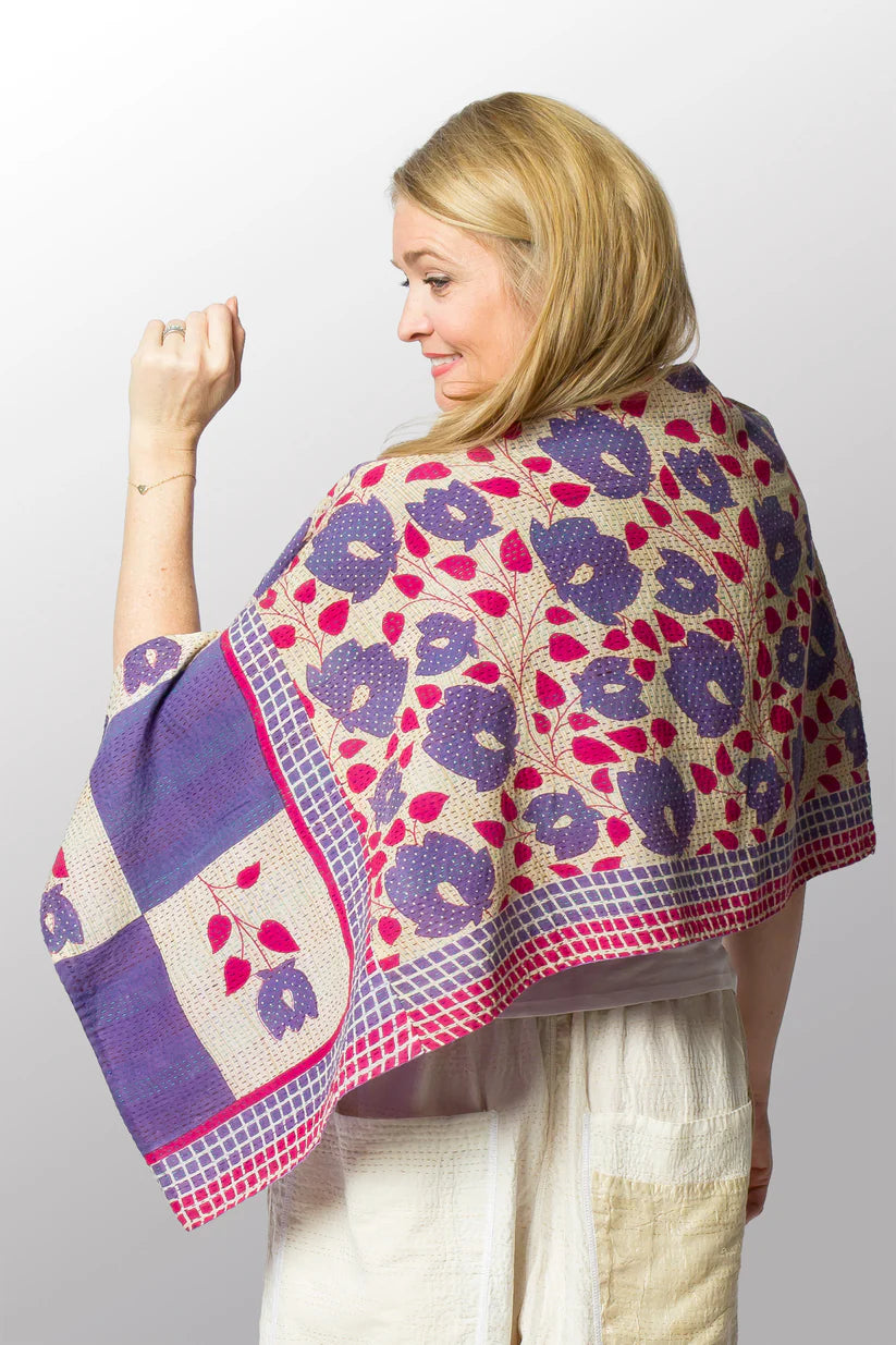 Mieko Mintz- VINTAGE COTTON KANTHA CAPE