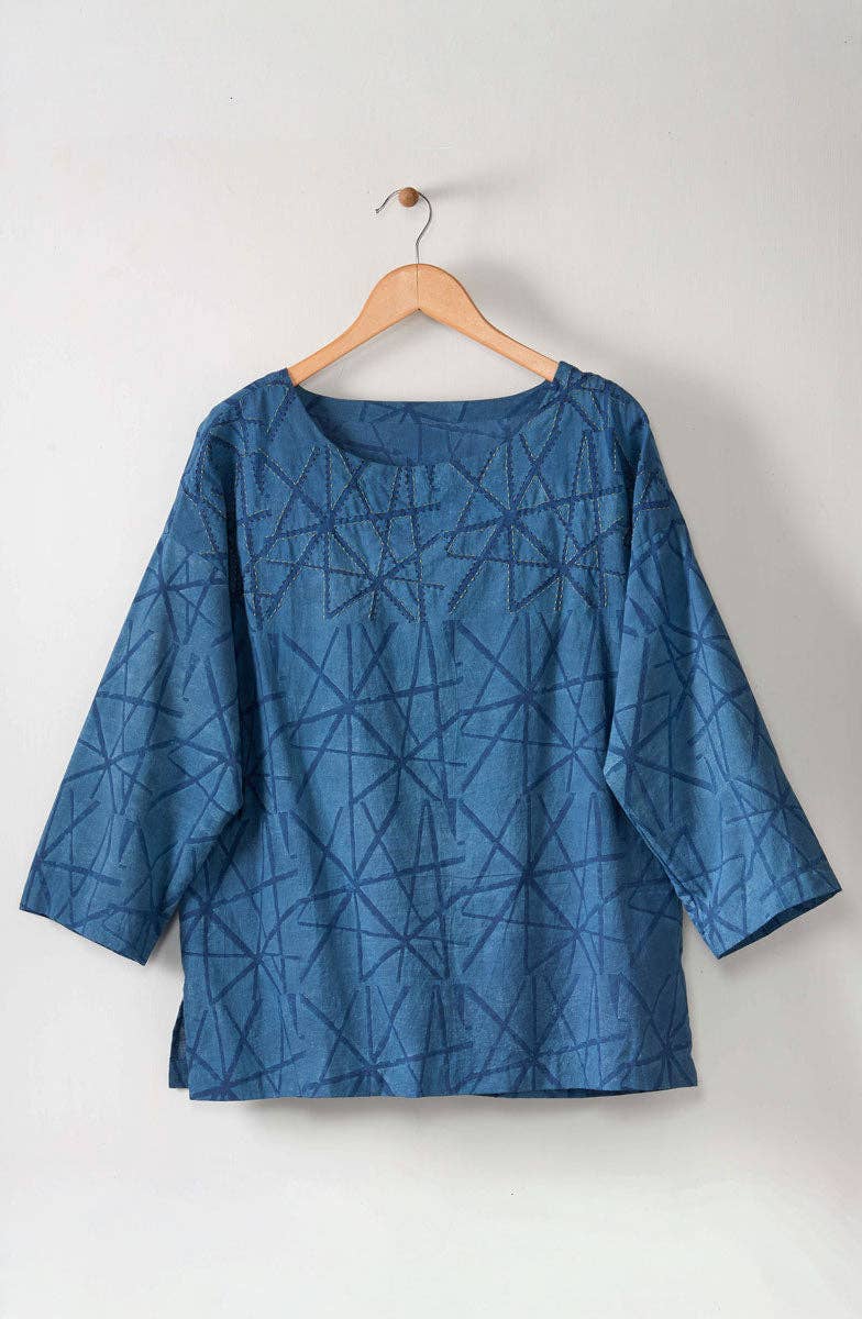 Handwork of India - Tikona Natural Dye Popover Top