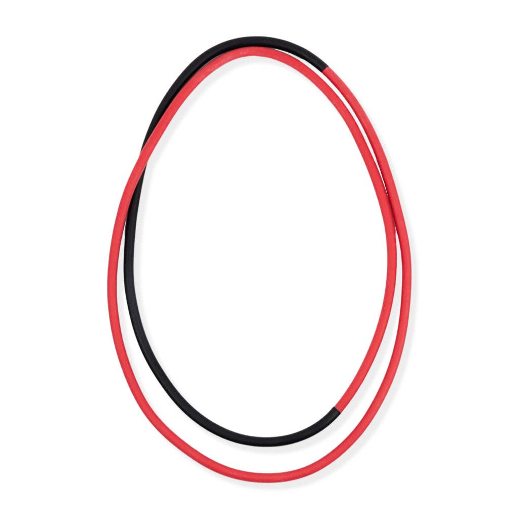 Frank Ideas - 2 Tone Rubber Necklace: Black/red