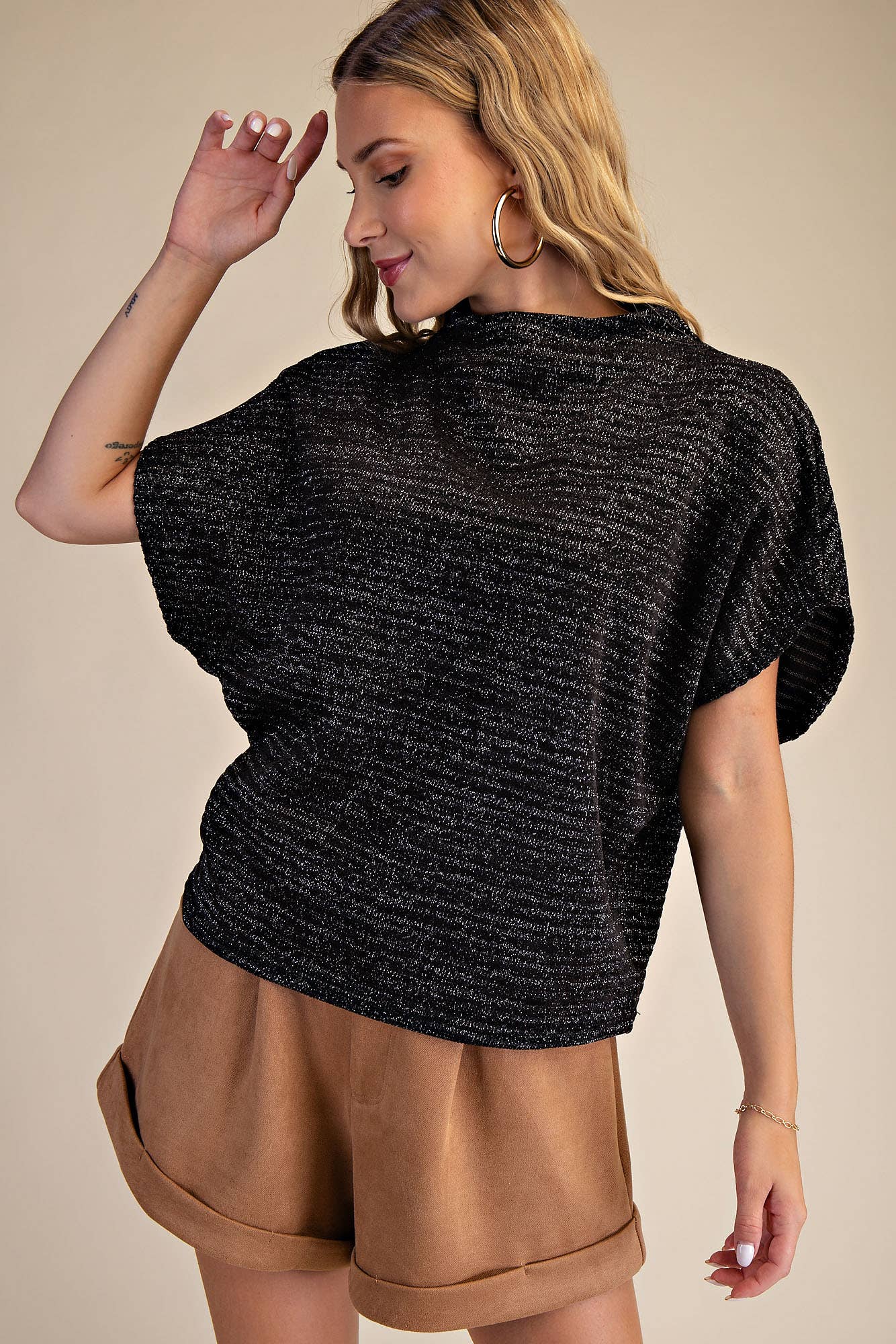 Glam - Mock Neck Oversized Top