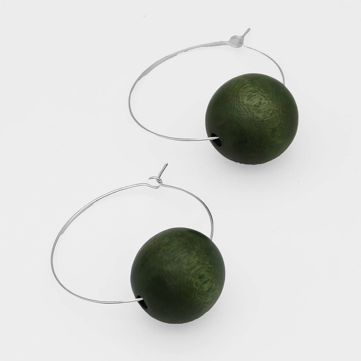 Sylca Designs - Olive Ball Hoop Dangle Earring