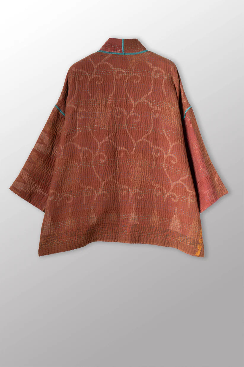 Mieko Mintz- COTTON OVERDYE KANTHA MINI KIMONO JKT