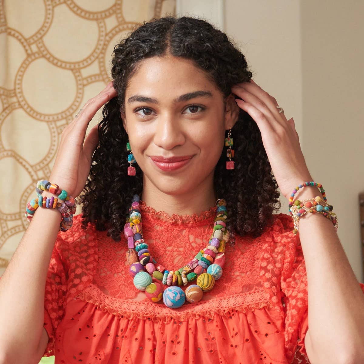 WorldFinds - Kantha Spherical Motif Bracelet