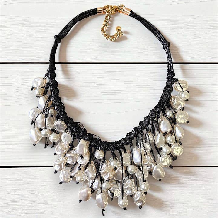 Bijoux Envie Jewelry - Modern Pearl Bib Necklace