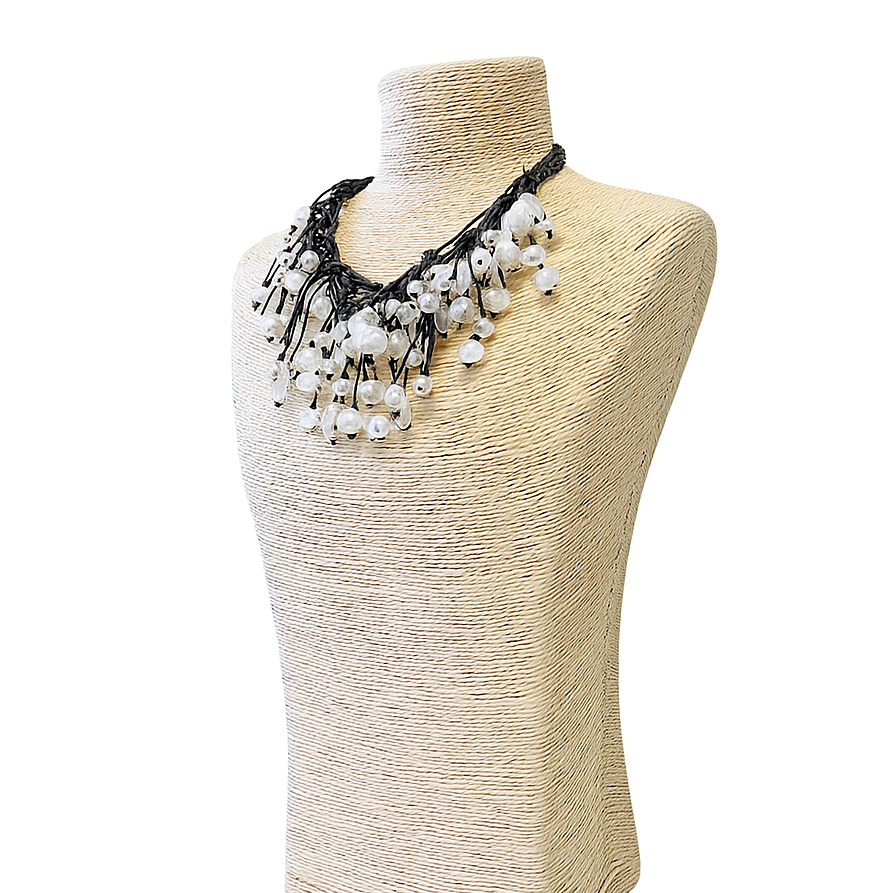 Bijoux Envie Jewelry - Modern Pearl Bib Necklace