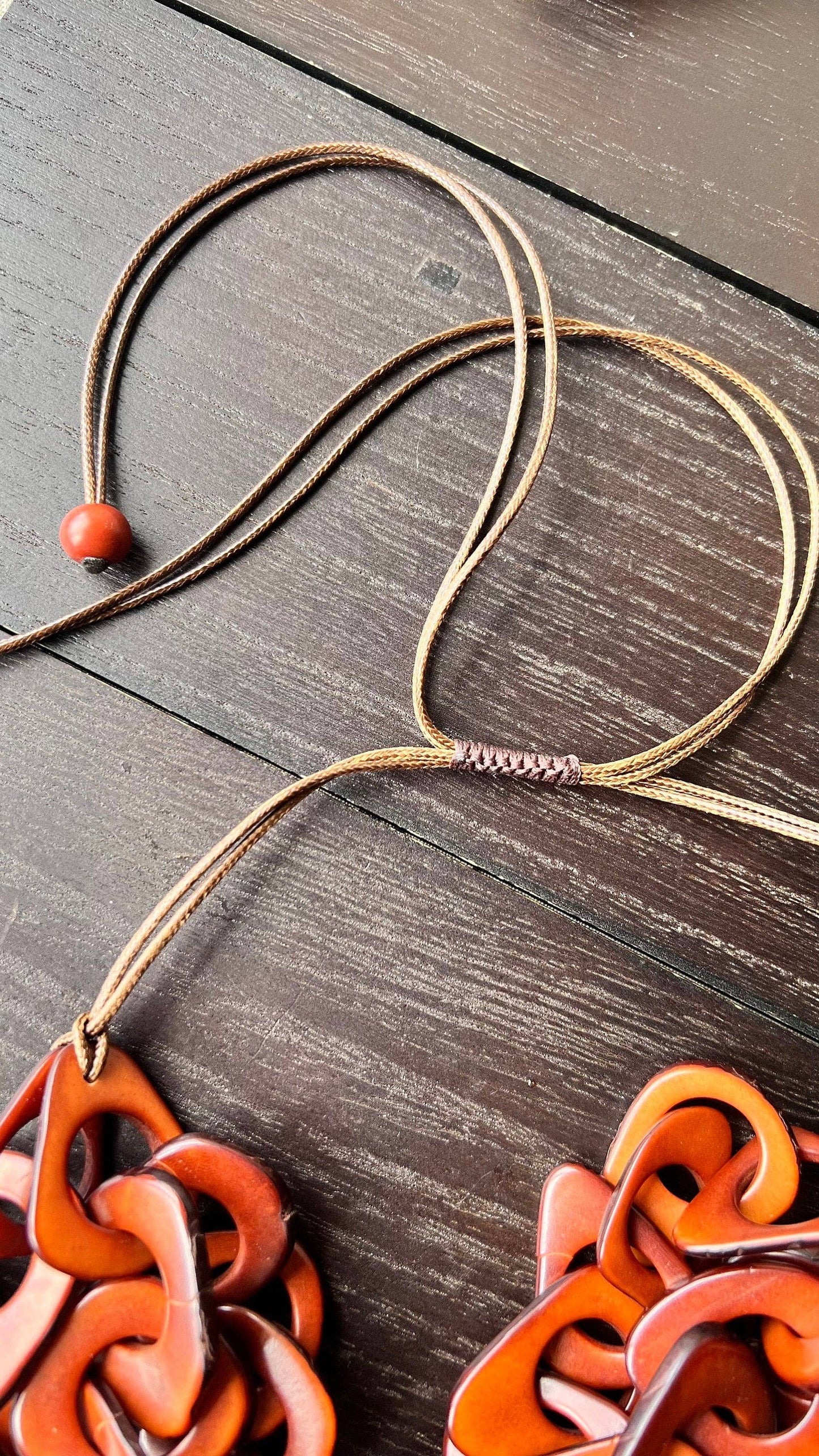 Galapagos Tagua - Orange Statement Necklace