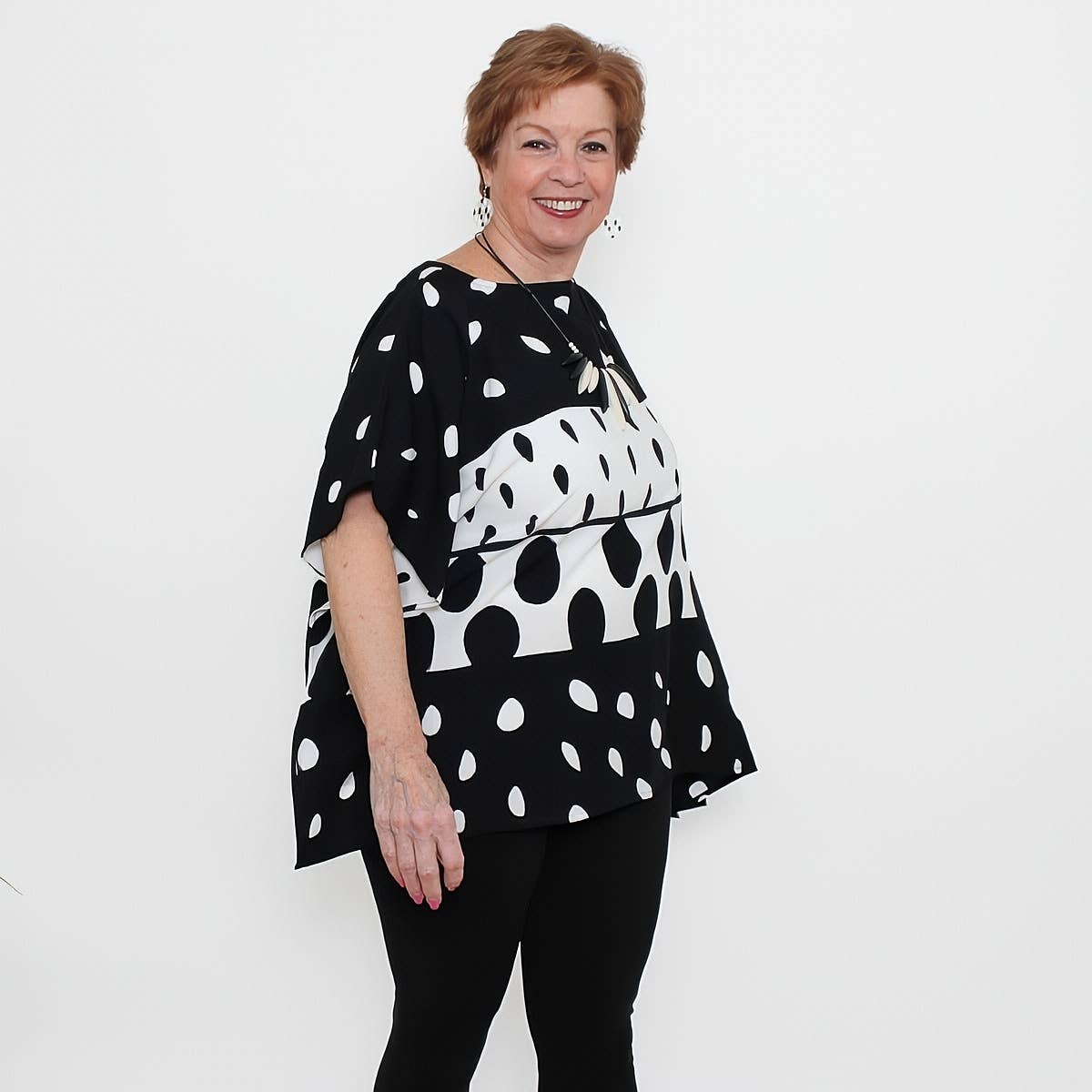 Sylca Designs - Black and White Raindrop Blouse