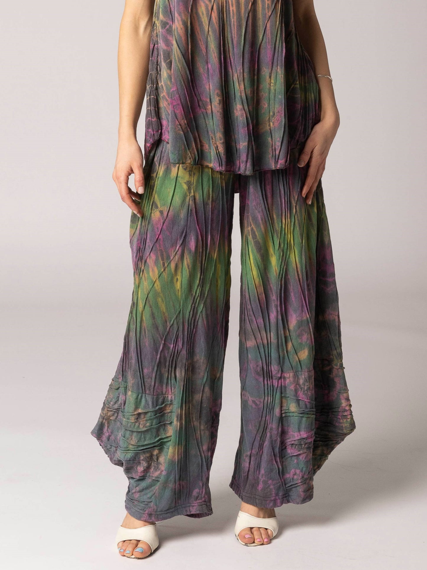 Tie-Dye Stitched pant. NP168: Teal Mixed TD / L/XL