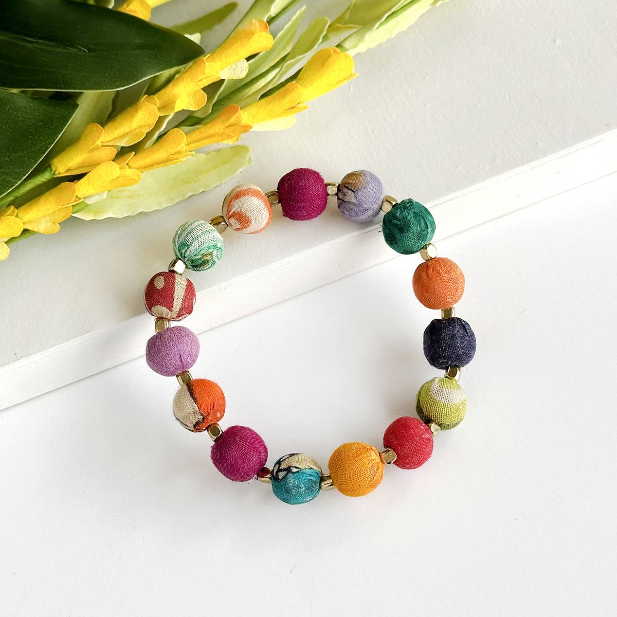 WorldFinds - Small Kantha Bauble Bracelet