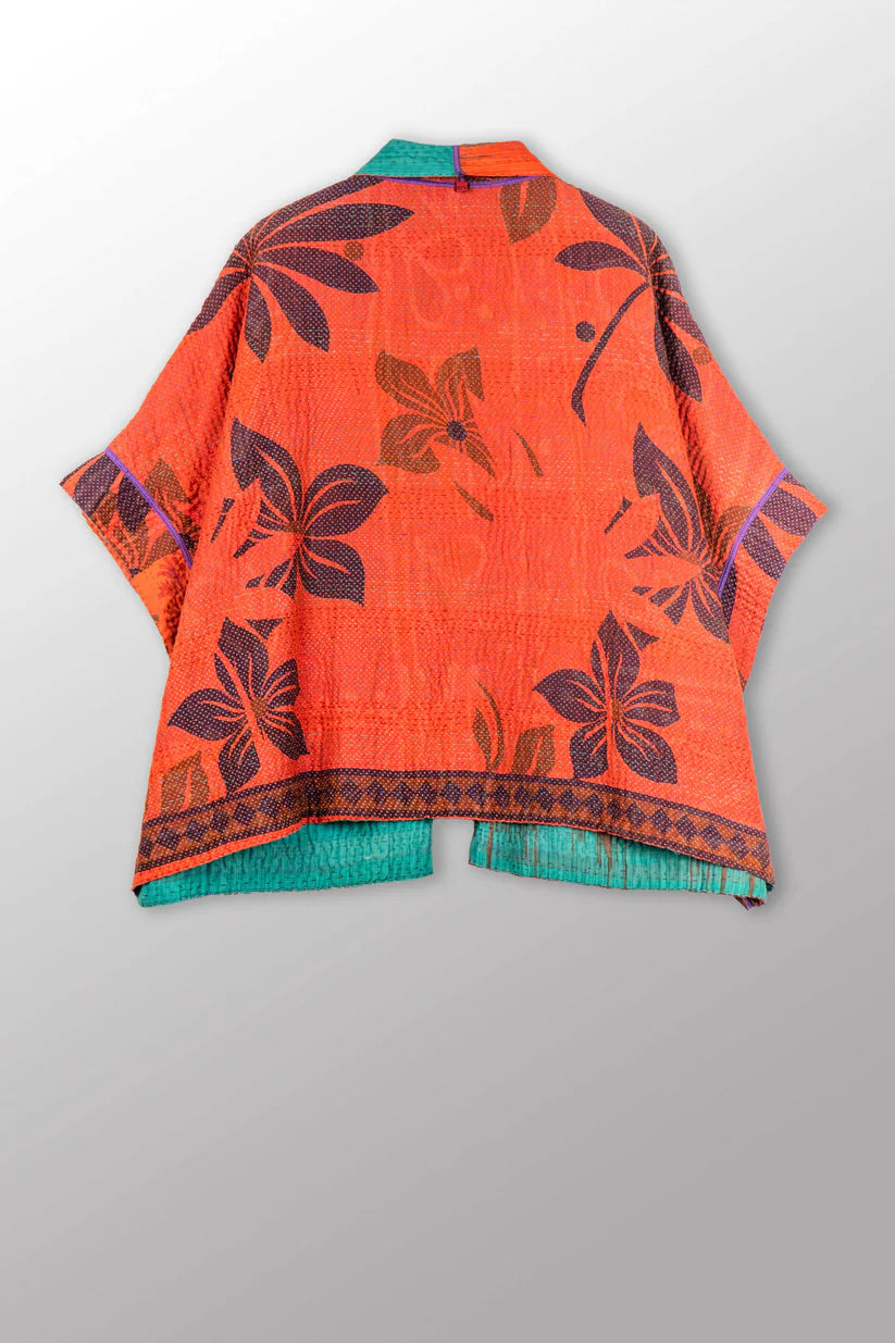 Mieko Mintz- VINTAGE COTTON KANTHA MINI PONCHO