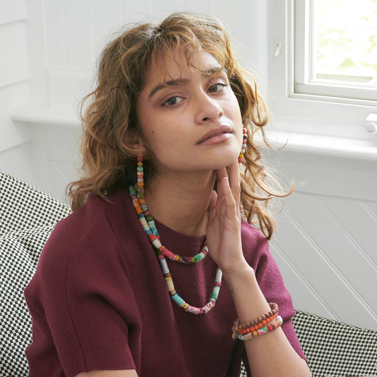 WorldFinds - Kantha Dot Dash Necklace