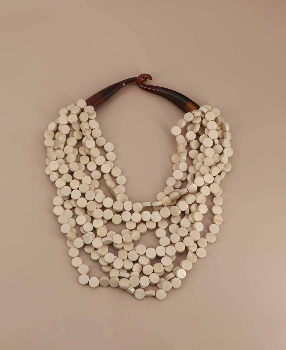 Culture Spot - Elegant Beige Twist Wood Necklace