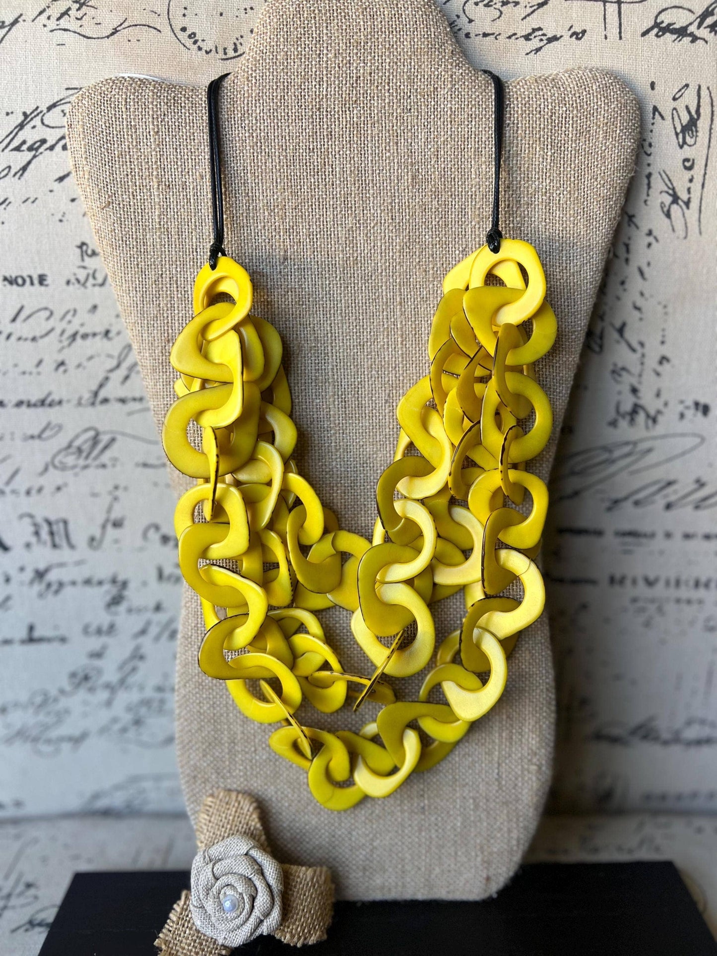 Galapagos Tagua - Yellow Statement Necklace