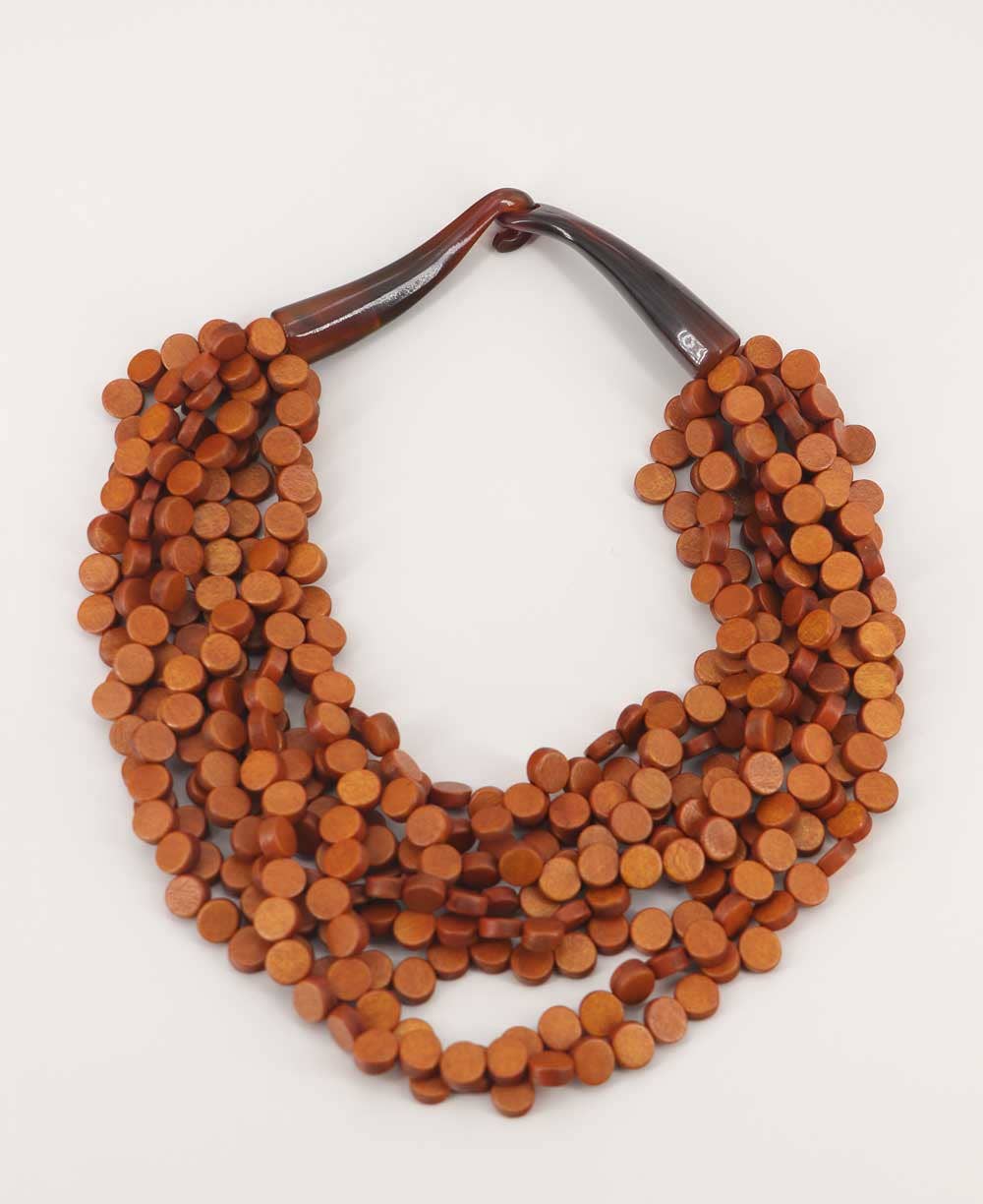 Culture Spot - Honey Hue Twist Wood Necklace